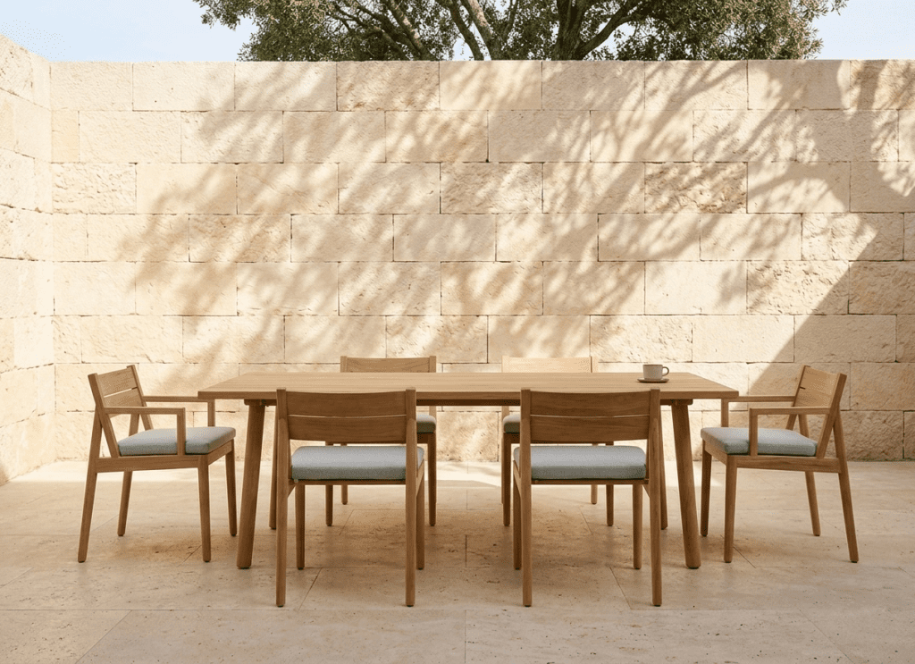 Québec armleuning voor fauteuil – TEAK+BROKEN WHITE