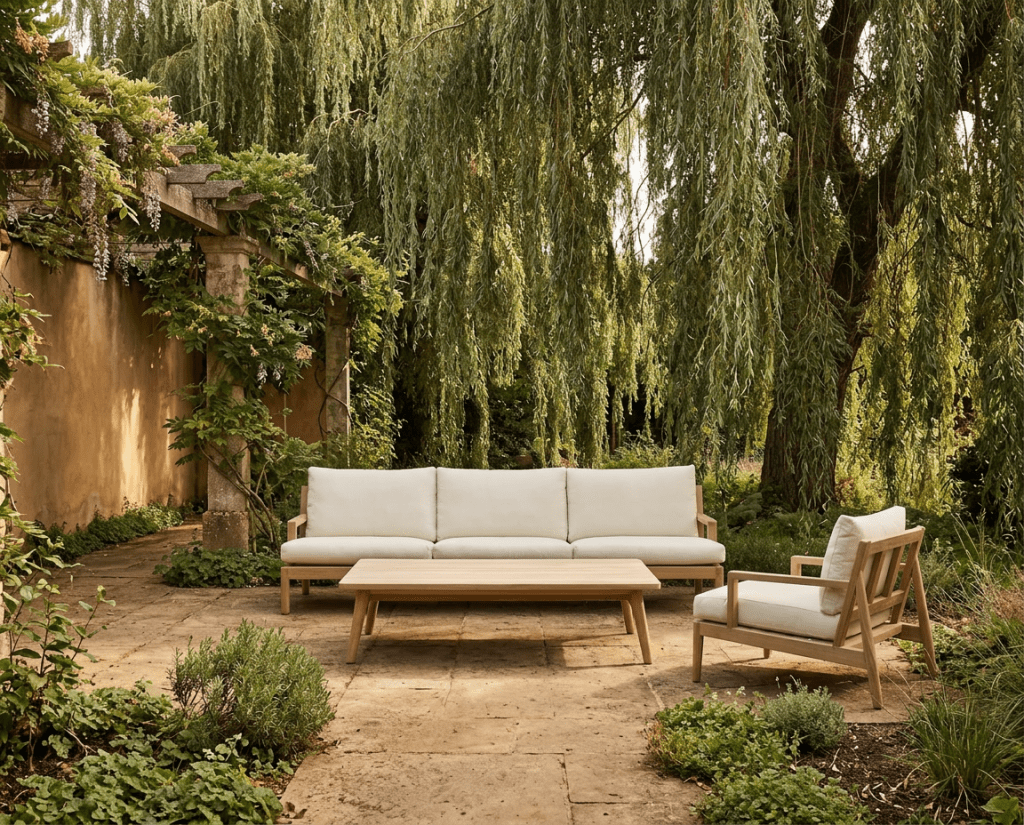 Québec armleuning voor fauteuil – TEAK+BROKEN WHITE