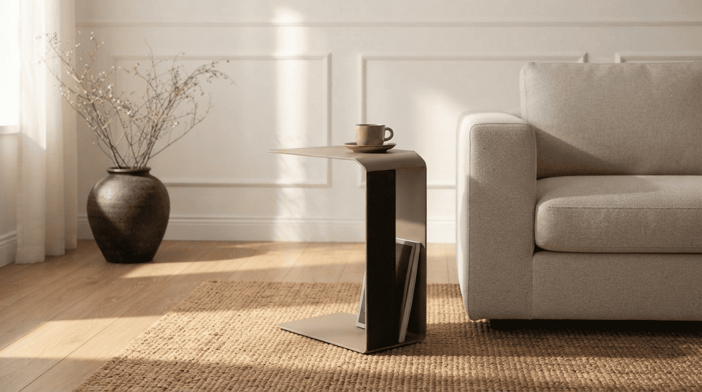Slice Side Table – GREY OAK+TAUPE