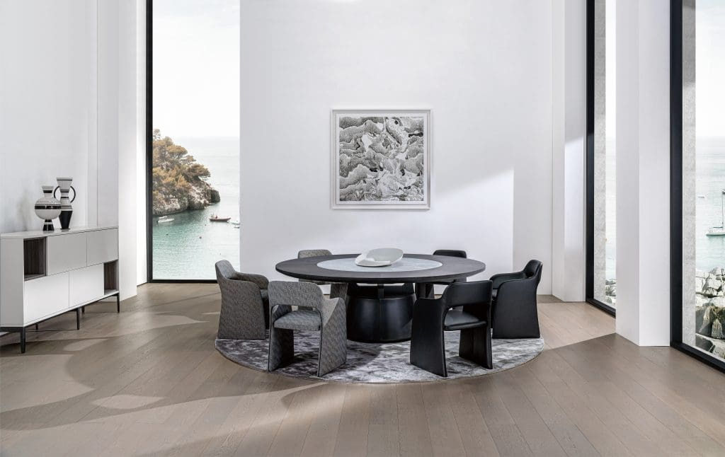 Unity Dining Table 05 – GRAPHITE OAK+GREY CERAMIC