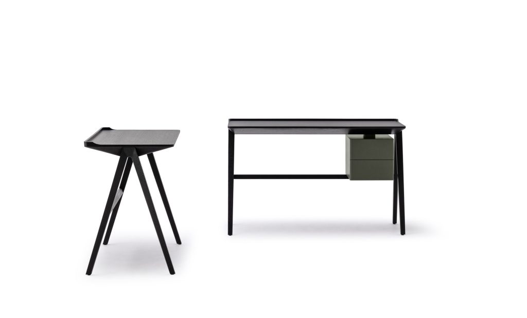 Forma Desk with drawers – GREY OAK+PINE GREEN