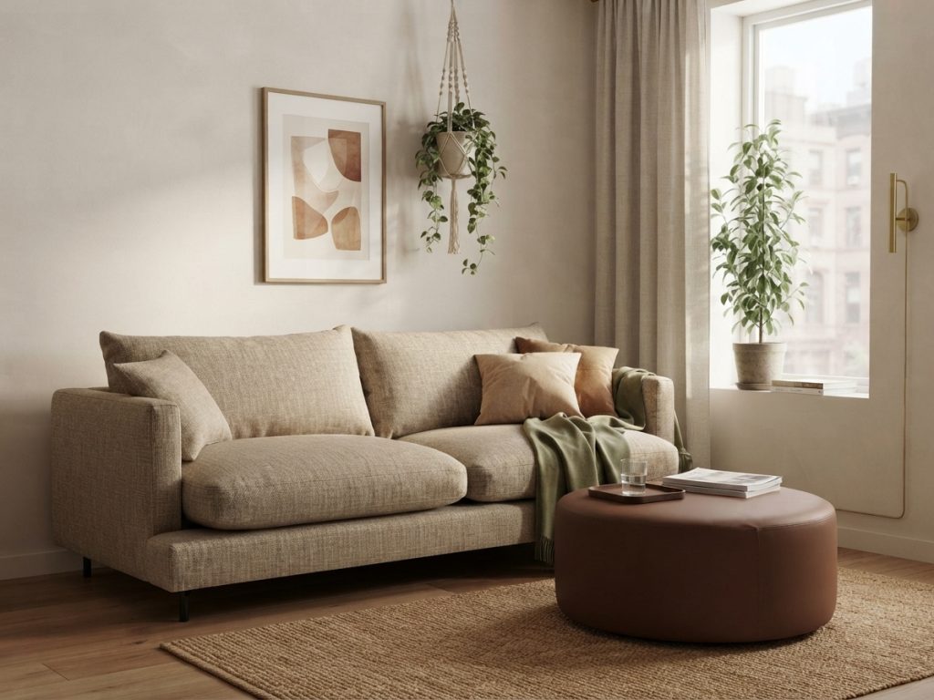 Canapé Lazytime et pouf Puck