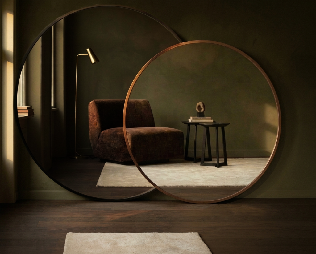 Miroir Windsor (Clear Glass), Walnut, 150 cm – TRANSPARENT MIRROR/Noyer