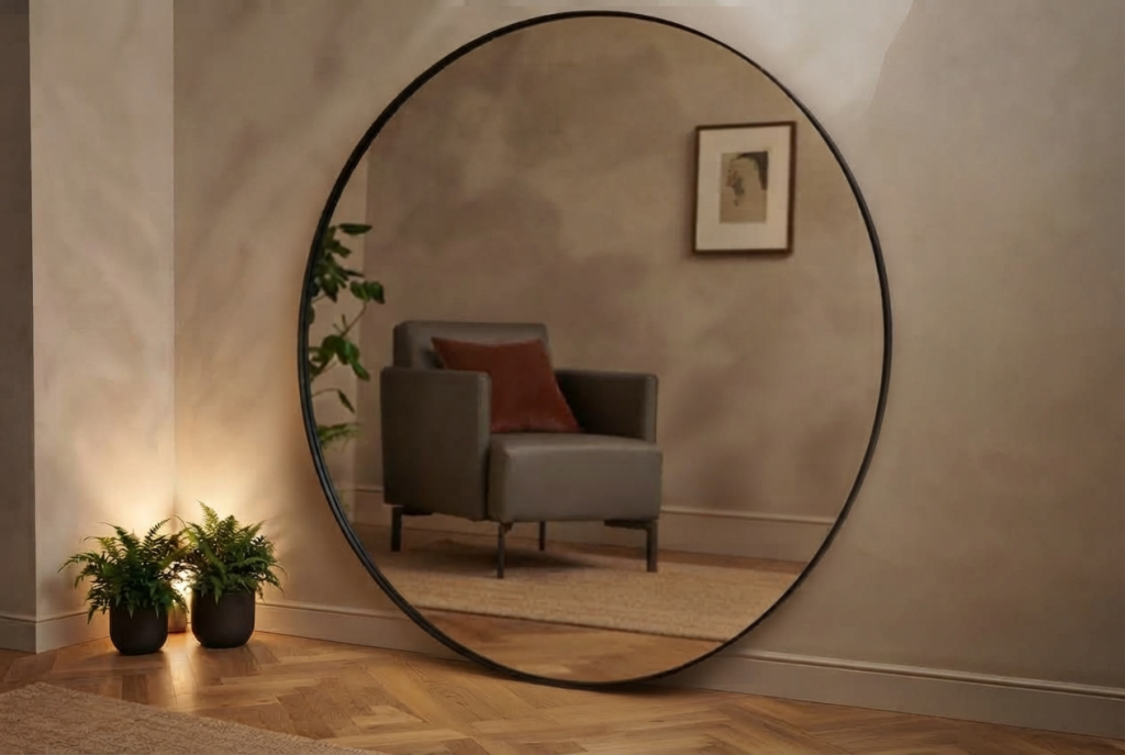 Windsor Mirror (Smoked Glass), Grey Oak, 180 cm – BRONZE MIRROR/SCHWARZ