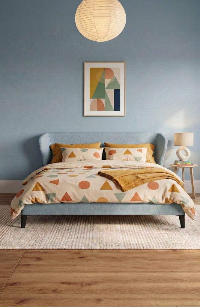 Embrace bed in blauw