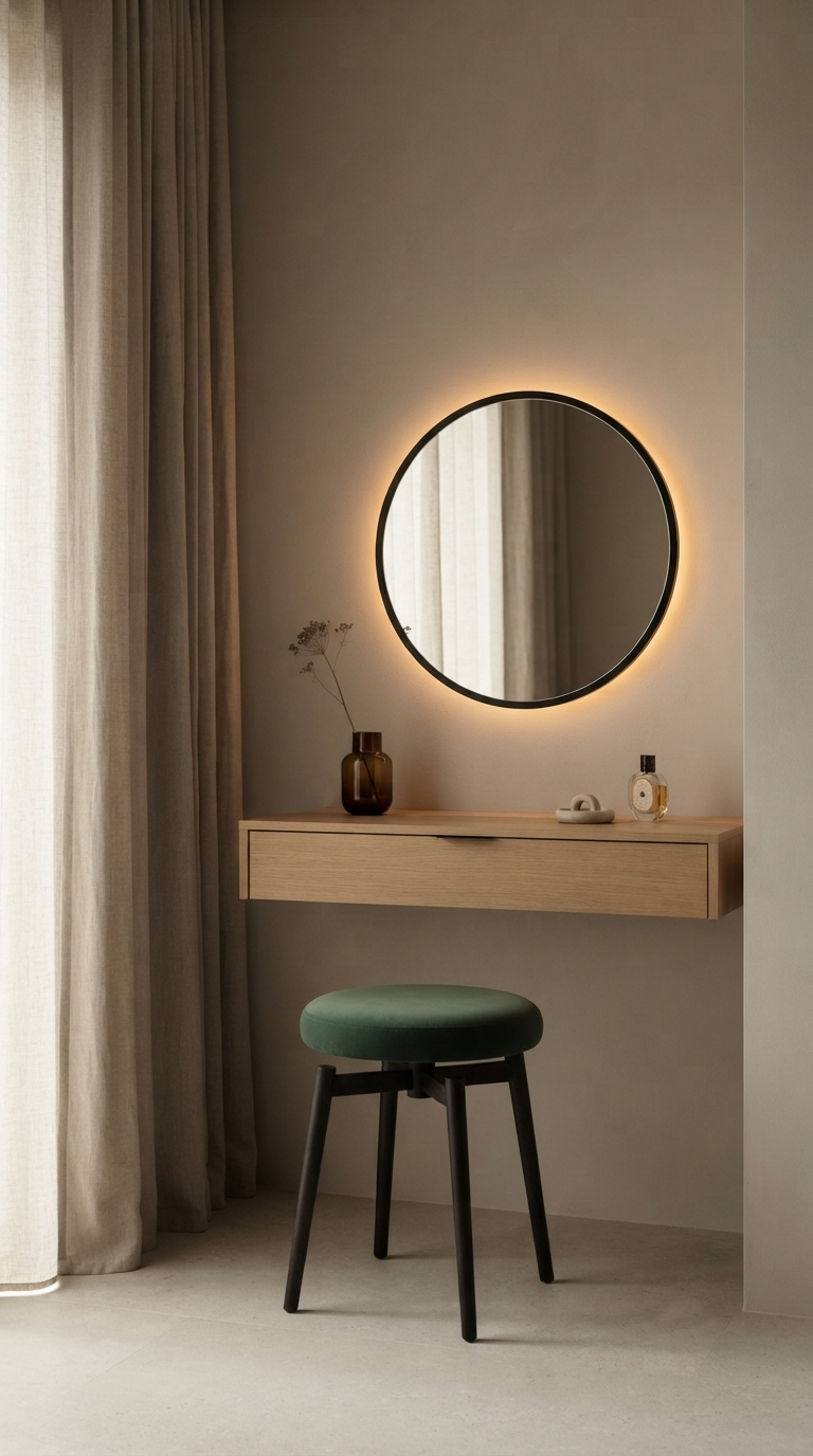 Round Charm Mirror und Ballett-Hocker